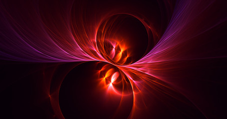 3D rendering abstract red fractal light background