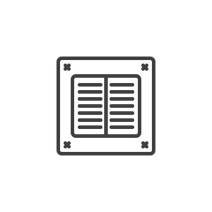 Air exhauster line icon. linear style sign for mobile concept and web design. Bathroom exhaust fan outline vector icon. Symbol, logo illustration. Vector graphics