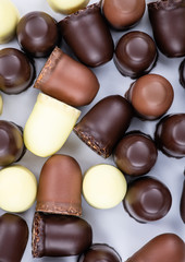 Chocolate Marshmallows (close up shot; selective focus)