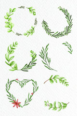 Floral wreath set vector