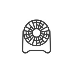 Fototapeta na wymiar Floor fan line icon. linear style sign for mobile concept and web design. Electric ventilator fan outline vector icon. Symbol, logo illustration. Vector graphics