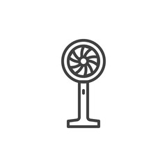 Obraz premium Stand fan line icon. Floor ventilator linear style sign for mobile concept and web design. Electric fan outline vector icon. Symbol, logo illustration. Vector graphics