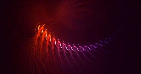 3D rendering abstract red fractal light background