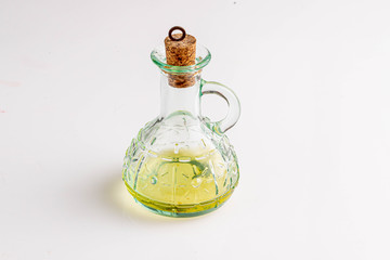 curly bottle with olive oil