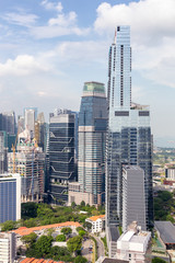 Business building and financial district at Singapore City