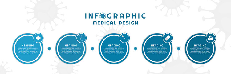 Infographic icon for medical style ingredient circle shape label with space for text