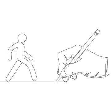 walking figure drawn by hand with pencil clip art preview