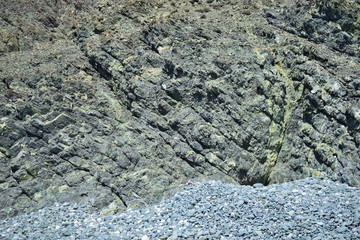 Rocky coast of the sea - granite erosion at Kipos beach, Samothraki island, Greece, Aegean sea
