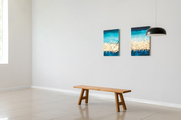 Interior of modern art gallery