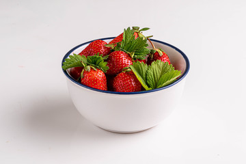 Strawberry in white bowl