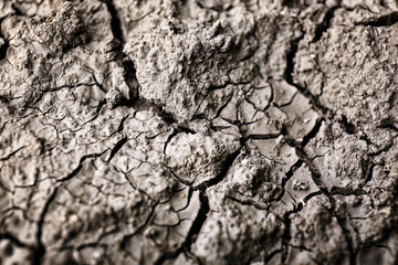 Dry soil outdoors, closeup view