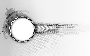 Speed motion background with fast speedometer car. Racing velocity background.