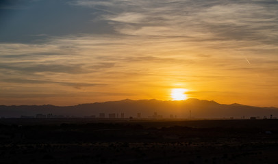 Obraz premium Beautiful sunset of the Las Vegas Strip