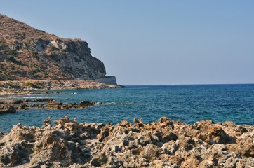 Fototapeta na wymiar Seacoast in Greek island Crete