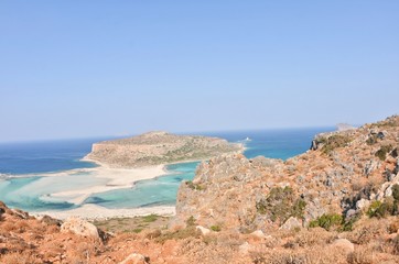 Balos lagoon in Crete island Greece