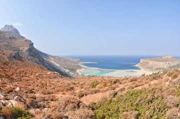 Fototapeta na wymiar Balos lagoon in Crete island Greece