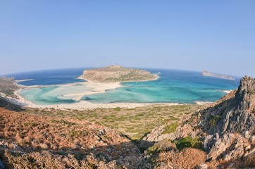 Balos lagoon in Crete island Greece