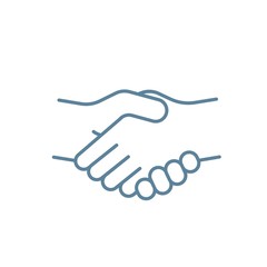 Handshake simple line icon. Hand gesture vector sign