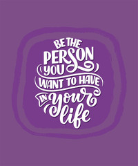 Be yourself lettering slogan. Funny quote for blog, poster and print design. Modern calligraphy text about selfcare. Vector