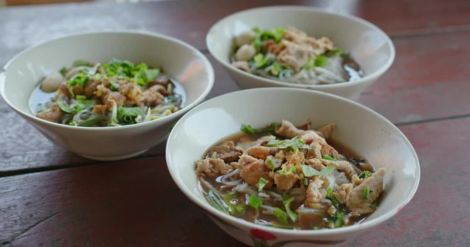Boat noodle at outdoor Thailand restaurant
