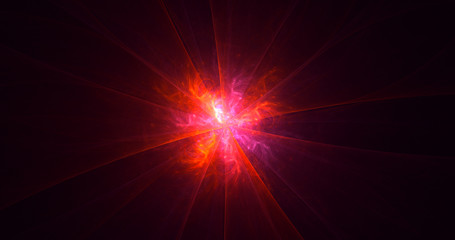 3D rendering abstract red fractal light background