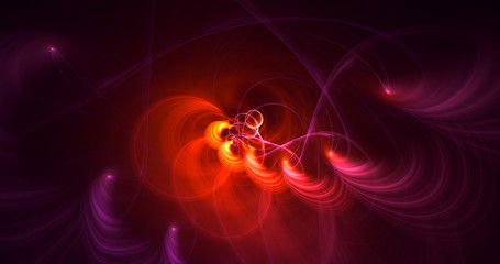 3D rendering abstract red fractal light background