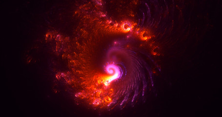 3D rendering abstract red fractal light background