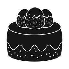 Vector design of cake and birthday sign. Collection of cake and chocolate stock vector illustration.