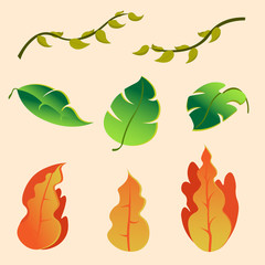 vector set of autumn leaves