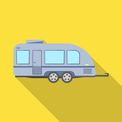 Vector design of trailer and camper symbol. Web element of trailer and vintage stock vector illustration.