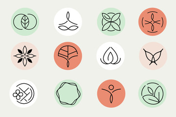 Healthcare center logo template vector set