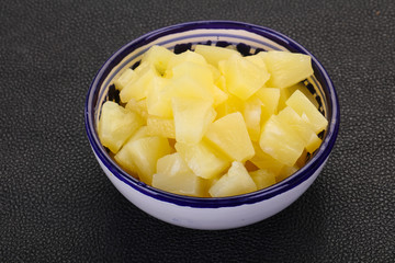Marinated pineapple pieces