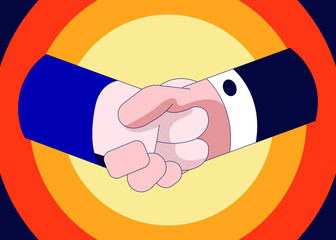 Professional business handshake design vector