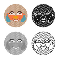 Vector design of mask and vietnamese sign. Collection of mask and art stock vector illustration.