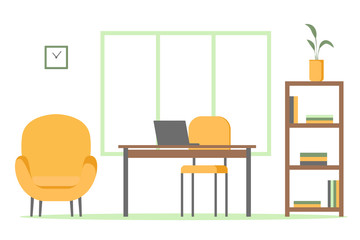 Modern office interior. Vector illustration.