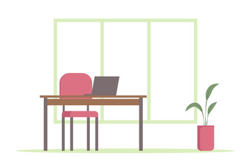 Office interior. Cartoon style. Vector illustration.