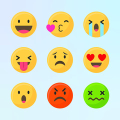 Face emoticon symbol set vector