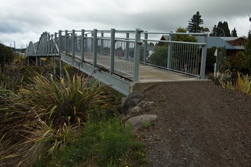 Footbridge on Mangawhero Trail in Ohakune,Manawatu-Wanganui Region on North Island of New Zealand
