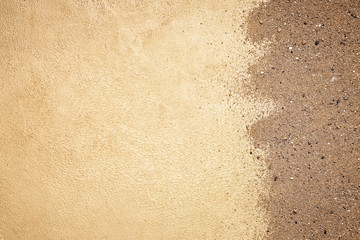Scattered soil on color background