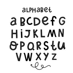 set latin summer alphabet, lettering hand drawing calligraphy, vector