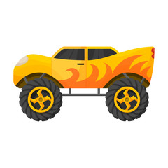 Monster truck vector icon.Cartoon vector icon isolated on white background monster truck.