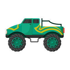 Monster truck vector icon.Cartoon vector icon isolated on white background monster truck. © Svitlana