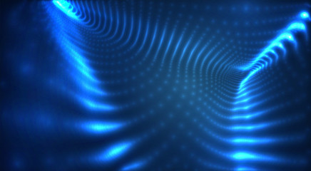 vector blue glowing data stream in virtual space