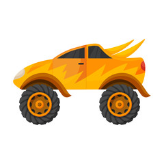 Fototapeta na wymiar Monster truck vector icon.Cartoon vector icon isolated on white background monster truck.