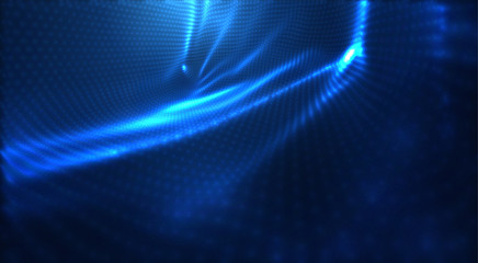 vector blue glowing data stream in virtual space