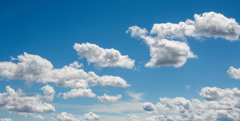 Naklejka na ściany i meble Hintergrund: blauer Himmel mit Schäfchenwolken