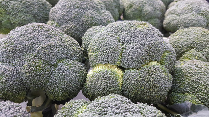 Closeup fresh Broccoli vegetables in the fresh market