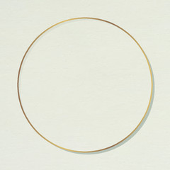 Round gold frame on beige background vector