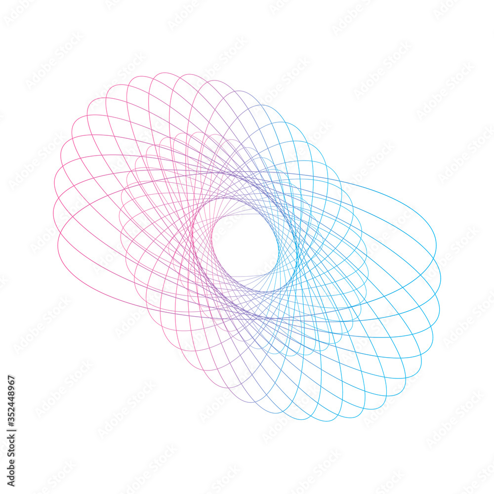 Wall mural spirograph abstract element on a white background. vector illustration