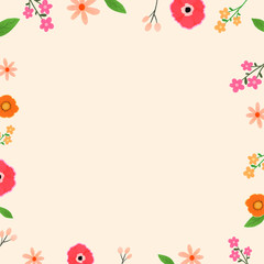 Beautiful floral frame design vector